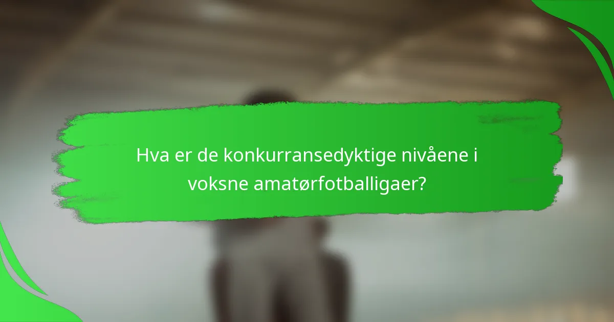 Hva er de konkurransedyktige nivåene i voksne amatørfotballigaer?