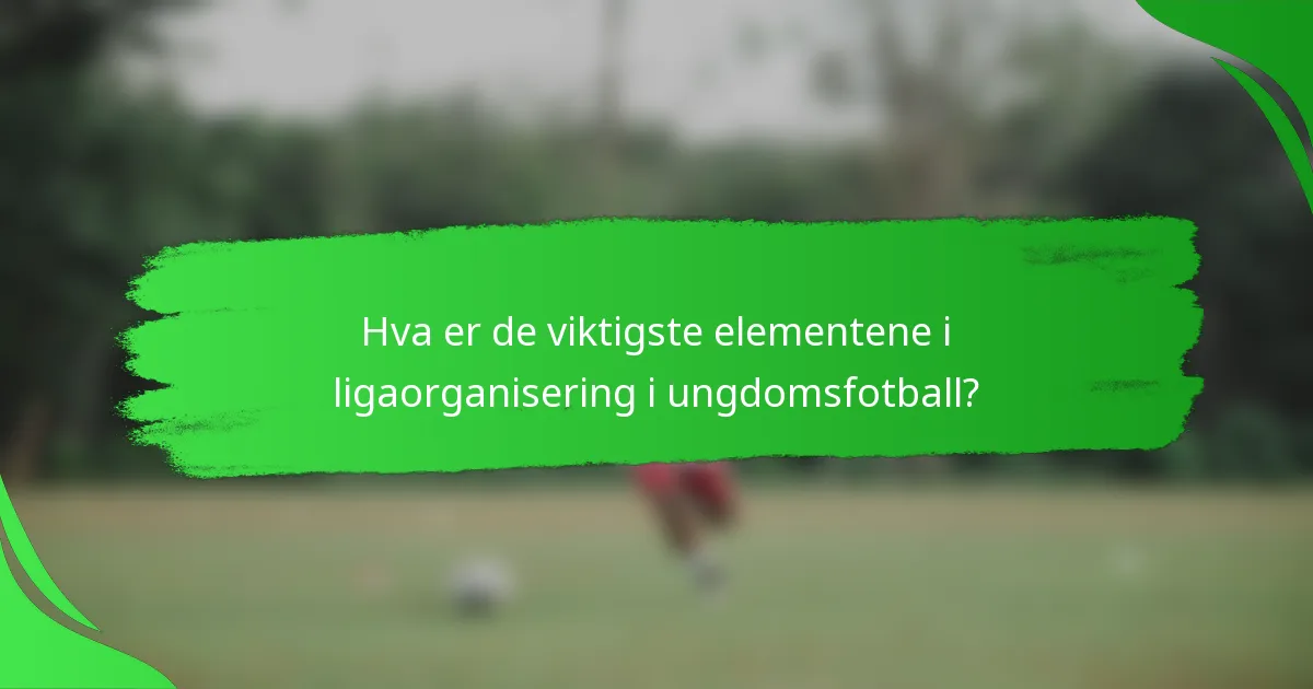 Hva er de viktigste elementene i ligaorganisering i ungdomsfotball?
