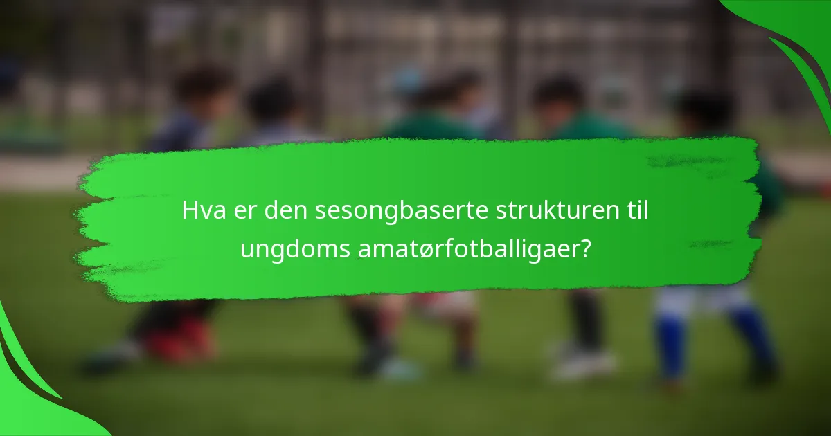Hva er den sesongbaserte strukturen til ungdoms amatørfotballigaer?