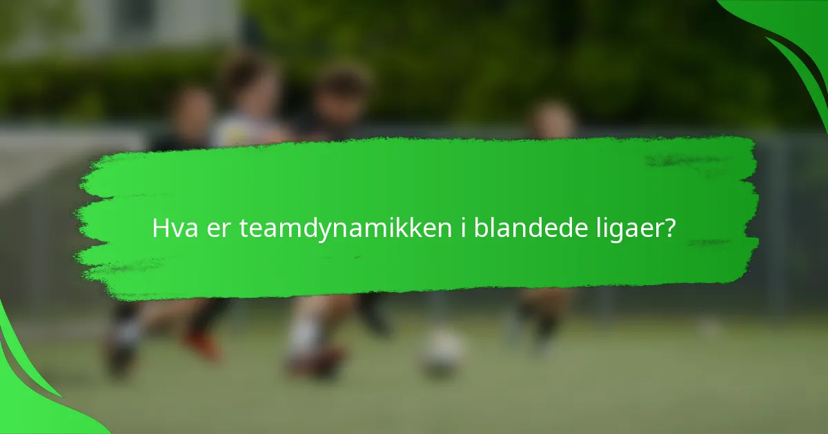 Hva er teamdynamikken i blandede ligaer?