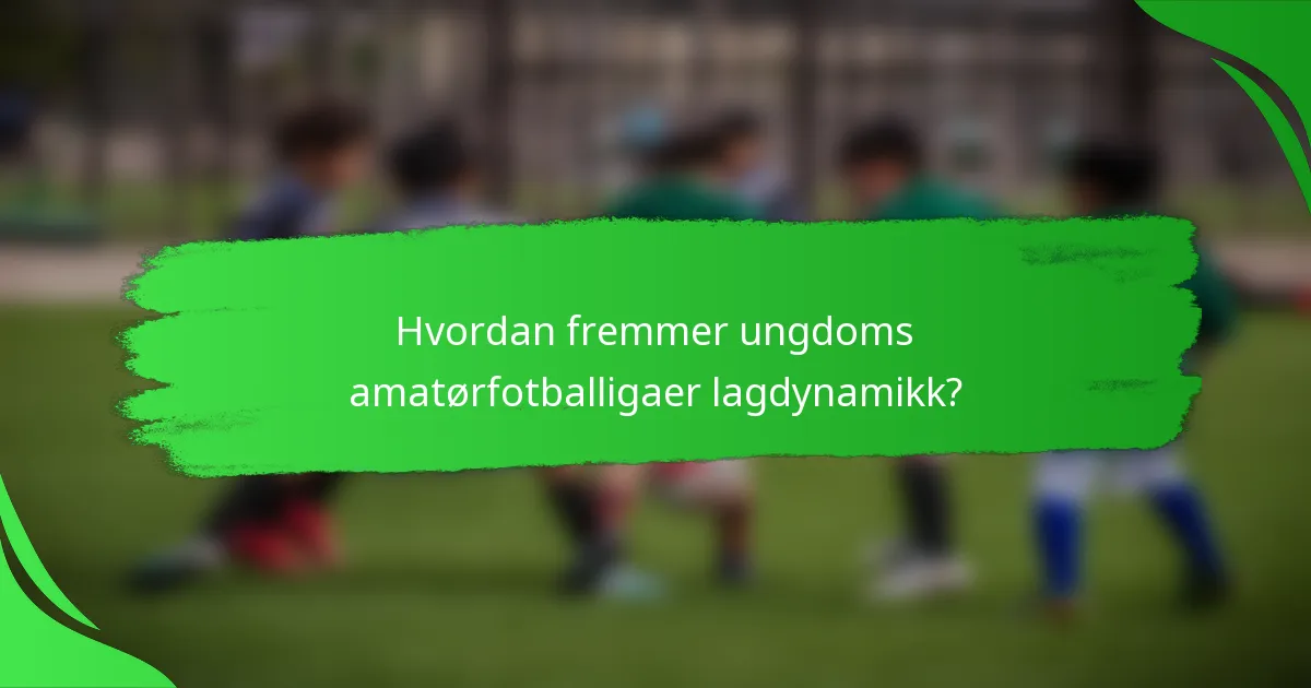 Hvordan fremmer ungdoms amatørfotballigaer lagdynamikk?