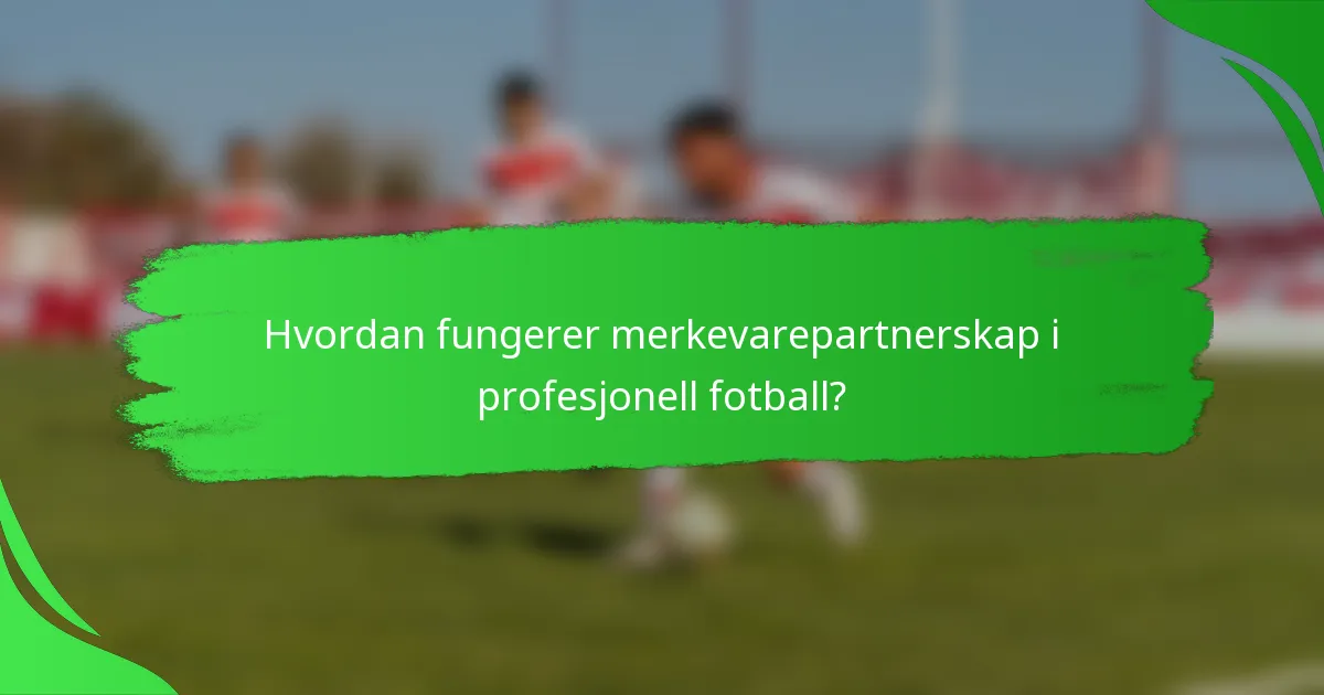 Hvordan fungerer merkevarepartnerskap i profesjonell fotball?